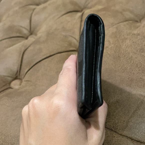 COACH MENS WALLET BLACK CC CANVAS - Picture 12 of 14